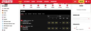 Pariuri sportive 21Bets Casino